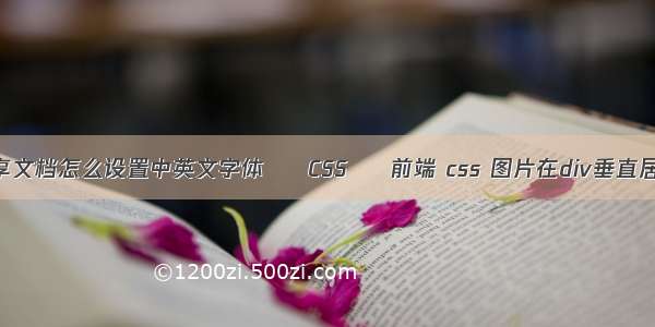 共享文档怎么设置中英文字体 – CSS – 前端 css 图片在div垂直居中