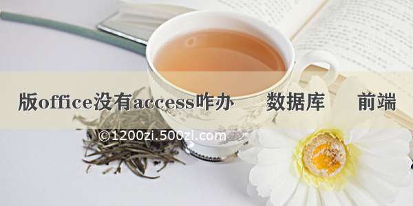 版office没有access咋办 – 数据库 – 前端