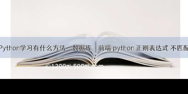 Python学习有什么方法 – 数据库 – 前端 python 正则表达式 不匹配