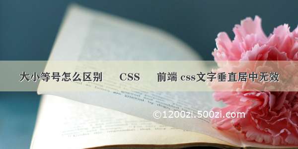 大小等号怎么区别 – CSS – 前端 css文字垂直居中无效