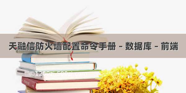 天融信防火墙配置命令手册 – 数据库 – 前端