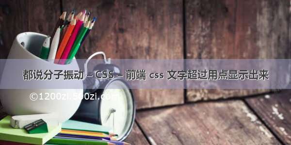 都说分子振动 – CSS – 前端 css 文字超过用点显示出来