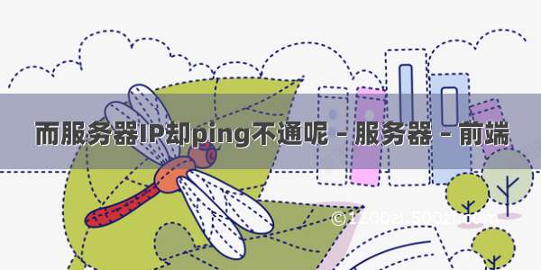 而服务器IP却ping不通呢 – 服务器 – 前端