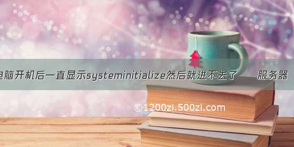 收银机电脑开机后一直显示systeminitialize然后就进不去了 – 服务器 – 前端