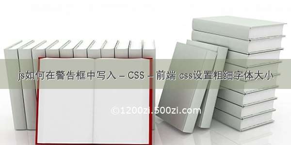 js如何在警告框中写入 – CSS – 前端 css设置粗细字体大小