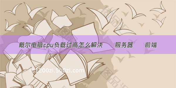 戴尔电脑cpu负载过高怎么解决 – 服务器 – 前端