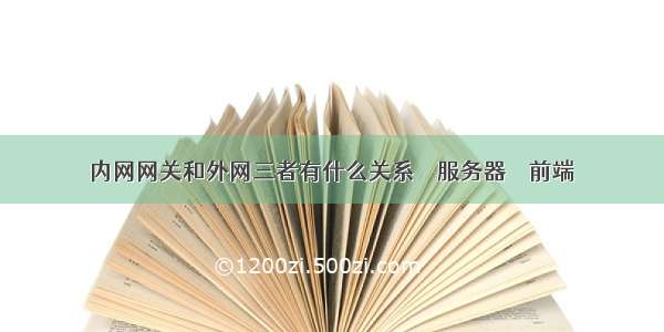 内网网关和外网三者有什么关系 – 服务器 – 前端