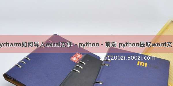 pycharm如何导入excel文件 – python – 前端 python提取word文档