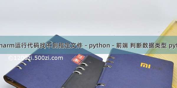 pycharm运行代码找不到指定文件 – python – 前端 判断数据类型 python