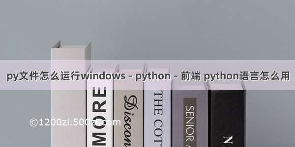 py文件怎么运行windows – python – 前端 python语言怎么用
