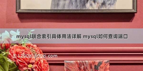 mysql联合索引具体用法详解 mysql如何查询端口