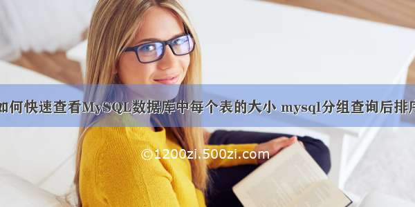 如何快速查看MySQL数据库中每个表的大小 mysql分组查询后排序