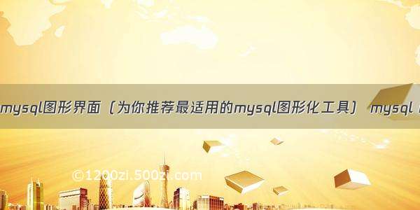 最好的mysql图形界面（为你推荐最适用的mysql图形化工具） mysql int(n)