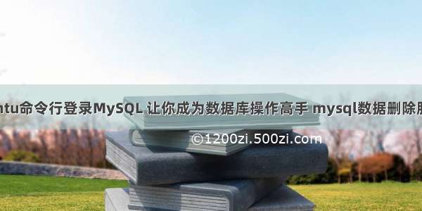 Ubuntu命令行登录MySQL 让你成为数据库操作高手 mysql数据删除服务器