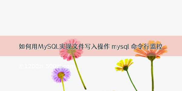 如何用MySQL实现文件写入操作 mysql 命令行监控