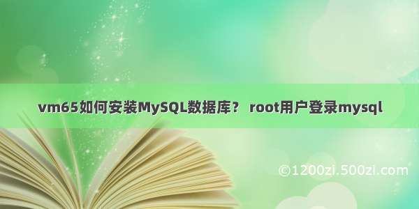 vm65如何安装MySQL数据库？ root用户登录mysql