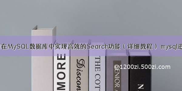 如何在MySQL数据库中实现高效的Search功能（详细教程） mysql进阶