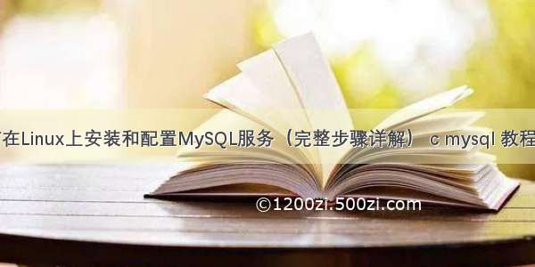 如何在Linux上安装和配置MySQL服务（完整步骤详解） c mysql 教程 pdf