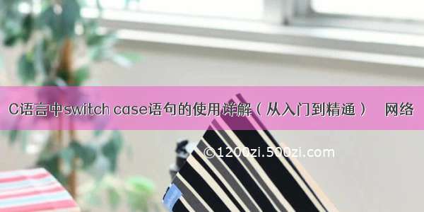 C语言中switch case语句的使用详解（从入门到精通） – 网络