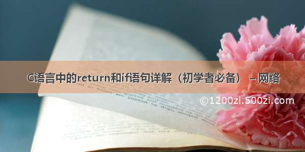 C语言中的return和if语句详解（初学者必备） – 网络