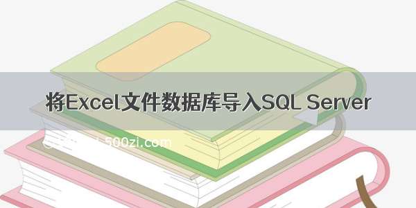 将Excel文件数据库导入SQL Server