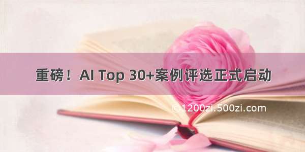 重磅！AI Top 30+案例评选正式启动