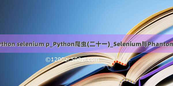 python selenium p_Python爬虫(二十一)_Selenium与PhantomJS