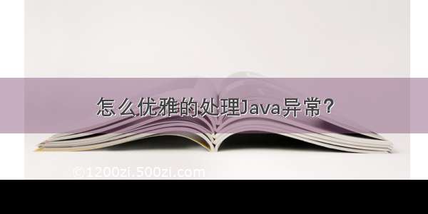 怎么优雅的处理Java异常？