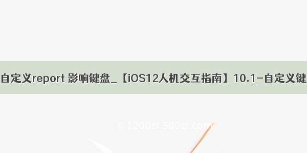 hid自定义report 影响键盘_【iOS12人机交互指南】10.1-自定义键盘