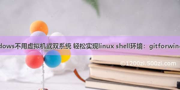 Windows不用虚拟机或双系统 轻松实现linux shell环境：gitforwindows