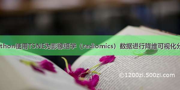 python使用TSNE为影像组学（radiomics）数据进行降维可视化分析