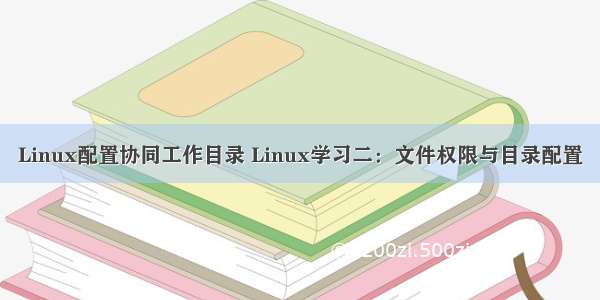 Linux配置协同工作目录 Linux学习二：文件权限与目录配置