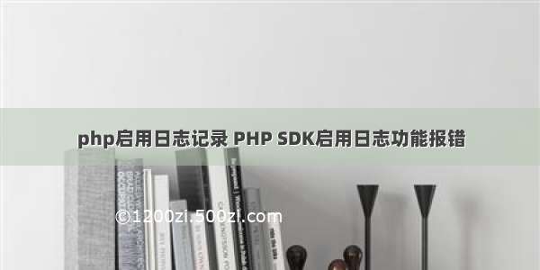 php启用日志记录 PHP SDK启用日志功能报错