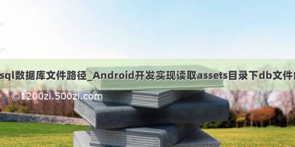 安卓读取mysql数据库文件路径_Android开发实现读取assets目录下db文件的方法示例...