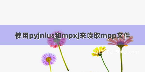 使用pyjnius和mpxj来读取mpp文件