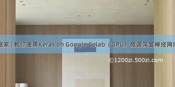 独家 | 教你使用Keras on Google Colab（GPU）微调深度神经网络