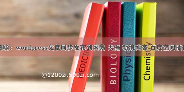 黄聪：wordpress文章同步发布到网易 天涯 新浪博客 百度空间插件