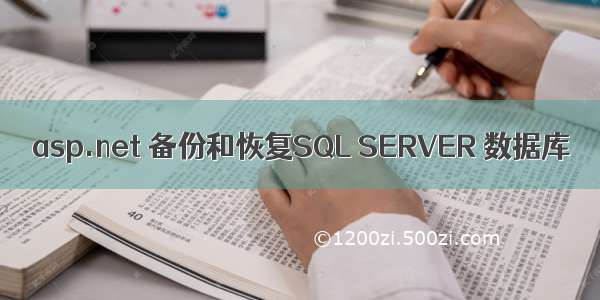 asp.net 备份和恢复SQL SERVER 数据库