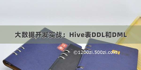 大数据开发实战：Hive表DDL和DML