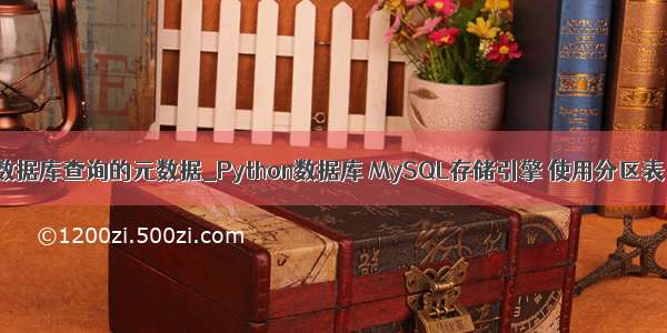 python获取数据库查询的元数据_Python数据库 MySQL存储引擎 使用分区表 更改表结构