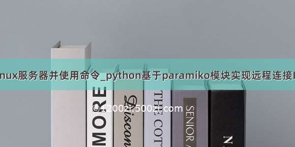 python连接linux服务器并使用命令_python基于paramiko模块实现远程连接Linux虚拟机（