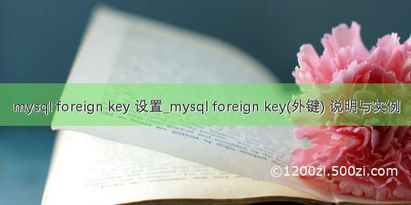 mysql foreign key 设置_mysql foreign key(外键) 说明与实例