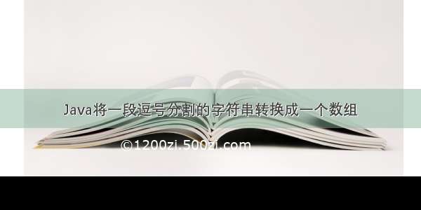 Java将一段逗号分割的字符串转换成一个数组