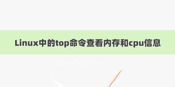 Linux中的top命令查看内存和cpu信息