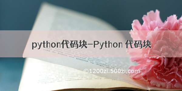 python代码块-Python 代码块