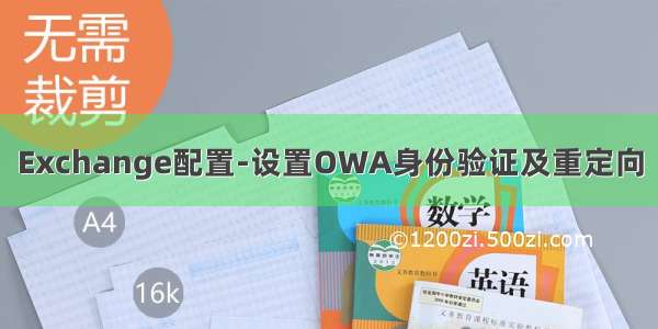 Exchange配置-设置OWA身份验证及重定向