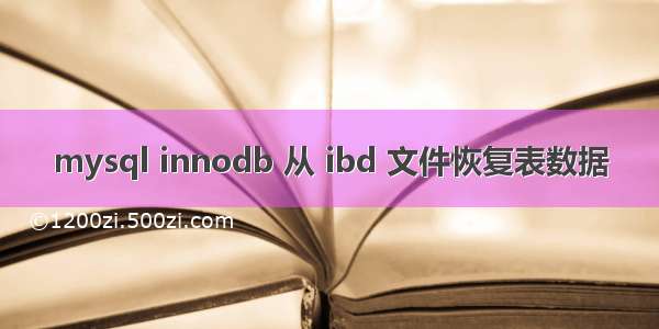 mysql innodb 从 ibd 文件恢复表数据