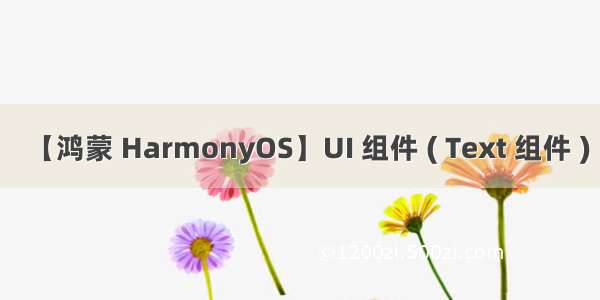 【鸿蒙 HarmonyOS】UI 组件 ( Text 组件 )