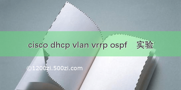 cisco dhcp vlan vrrp ospf　实验