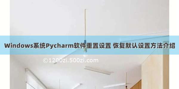 Windows系统Pycharm软件重置设置 恢复默认设置方法介绍